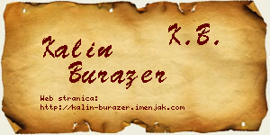 Kalin Burazer vizit kartica
